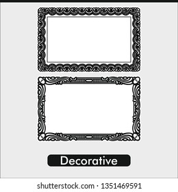 Vector line decoration pattern. Art design for web  site  advertising  banner  poster  flyer  brochure  board  card  paper print. Victorian ornaments photo frames in vector 