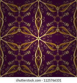 Vector line design. Cute backgrounds. Art Deco Patterns on purple, brown and yellow colors. 1920-30s motifs. Luxury vintage illustration. Geometric decorative digital papers. Fan scales ornaments.