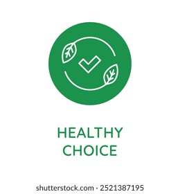 Vector line design element, badge and icon for food and cosmetics packaging in mono linear style - healthy choice