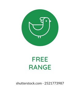 Vector line design element, badge and icon for food and cosmetics packaging in mono linear style - free range
