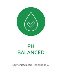 Vector line design element, badge and icon for food and cosmetics packaging in mono linear style - ph balanced