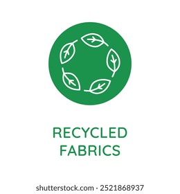 Vector line design element, badge and icon for food and cosmetics packaging in mono linear style - recycled fabrics
