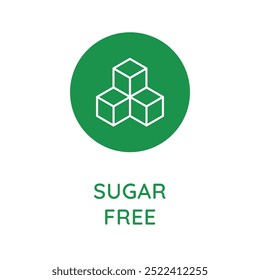 Vector line design element, badge and icon for food and cosmetics packaging in mono linear style - sugar free