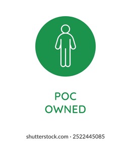 Vector line design element, badge and icon for food and cosmetics packaging in mono linear style - people of color owned business