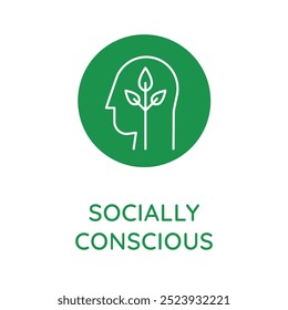 Elemento de diseño de línea de Vector, insignia e ícono para envases de alimentos y cosméticos en estilo mono lineal - socialmente consciente