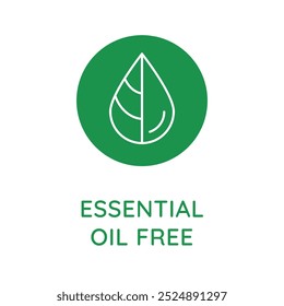 Vector line design element, badge and icon for food and cosmetics packaging in mono linear style - essential oil free