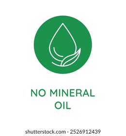 Vector line design element, badge and icon for food and cosmetics packaging in mono linear style - no mineral oil