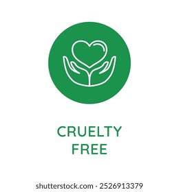 Vector line design element, badge and icon for food and cosmetics packaging in mono linear style - cruelty free