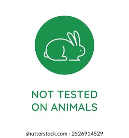 Vector line design element, badge and icon for food and cosmetics packaging in mono linear style - not tested on animals
