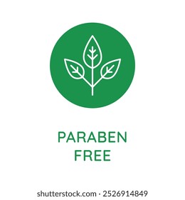 Vector line design element, badge and icon for food and cosmetics packaging in mono linear style - paraben free