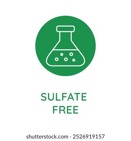 Vector line design element, badge and icon for food and cosmetics packaging in mono linear style - sulfate free
