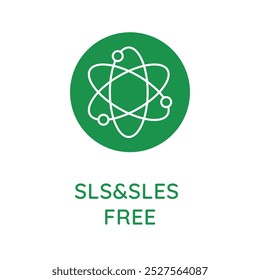 Vector line design element, badge and icon for food and cosmetics packaging in mono linear style - sls free