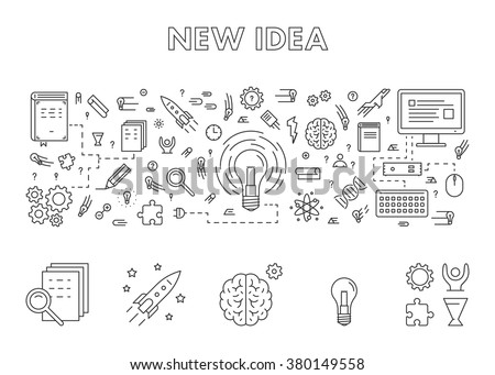 Vector Line Design Horizontal Concept New Stock Vector (Royalty Free ... Vector Line Design Horizontal Concept New Stock Vector (Royalty Free ...