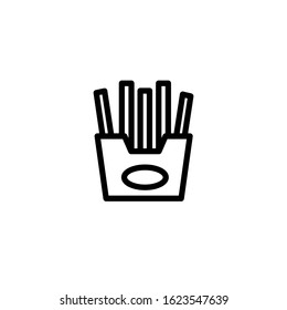 Vector, Line design template, fries french icon