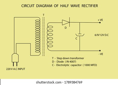 vector line diagram of a rectifier circuit svg