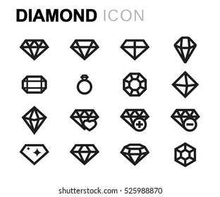 Abstract Black Diamond Collection Icons Vector Stock Vector (Royalty ...