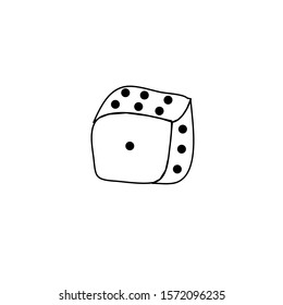 vector line dice in white background