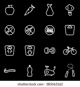 Vector line diet icon set