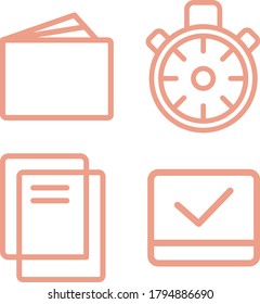 vector line of a document set icons