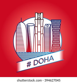 vector line doha badge