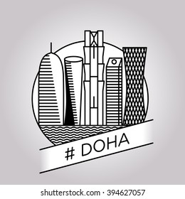 vector line doha badge