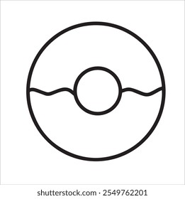 Vector line of donut with sprinkled glaze