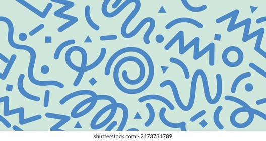 Vector line doodle  seamless pattern background
