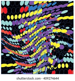 vector line and dot colorful pattern