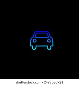 Vector line drawing of car symbol