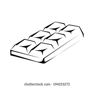 Vector Of Line Drawing Of A Chocolate Bar On White Background