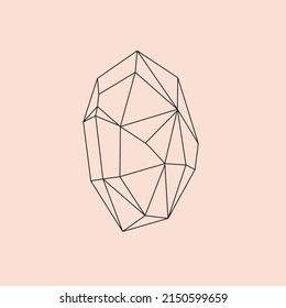 vector line drawing in doodle style. crystals. isolated on white background simple drawing of crystal, mineral.