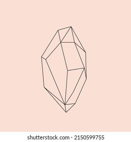 Vektorlinienzeichnung im Doodle-Stil. Kristalle. einzeln auf weißem Hintergrund, einfache Zeichnung aus Kristall, Mineral.