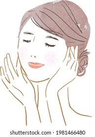 Vector line drawing of a fashionable young woman