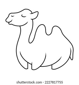 vector line drawing form cute and simple desert camel logo icon