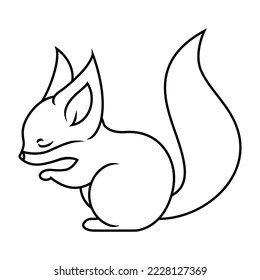 forma de dibujo de línea vectorial icono del logotipo de la comadreja lindo y simple