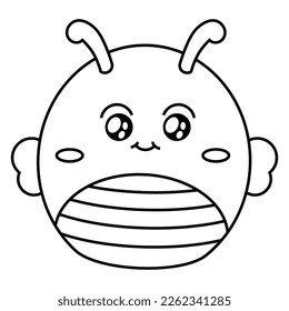 vector line drawing form cute bee logo
