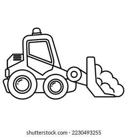 vector line drawing form earth excavator excavator logo icon easy and simple