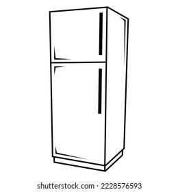 dibujo de la línea vectorial del logo del refrigerador icono fácil y sencillo