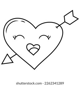 vector line drawing form heart arrow logo