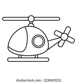 vector line drawing form helicopter logo icon easy and simple