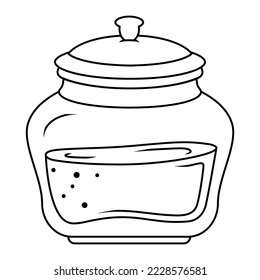 dibujo de línea vectorial forma agua tarro logo icono fácil y simple