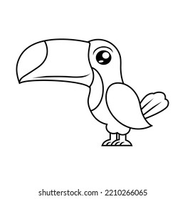 
vector line drawing forming a bird animal icon with a big beak