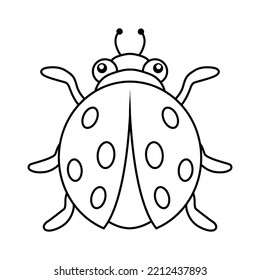 
vector line drawing forming cute beetle logo icon 1