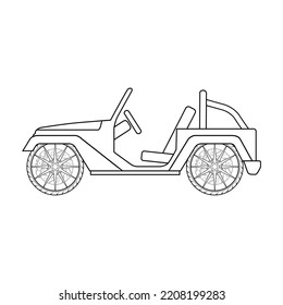 
vector line drawing forming a jeep car icon 1