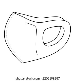 dibujo de línea vectorial formando un icono de máscara