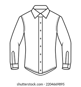 
vector line drawing forming men's shirt 