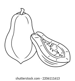 
logotipo de dibujo de línea vectorial formando papaya
