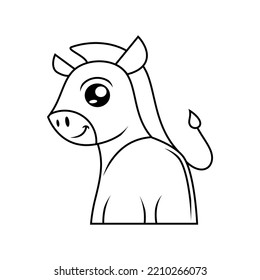 
vector line drawing forming pony animal icon