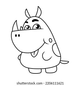 vector line drawing forming rhino logo