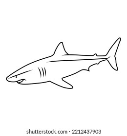 
vector line drawing forming a shark logo icon 3